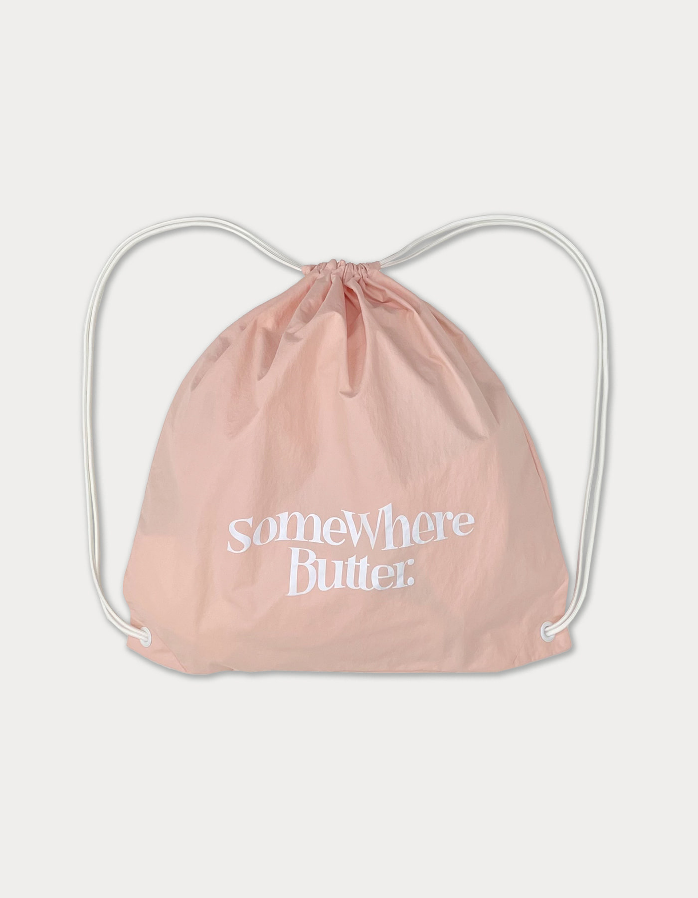 wave nylon string bag - peach