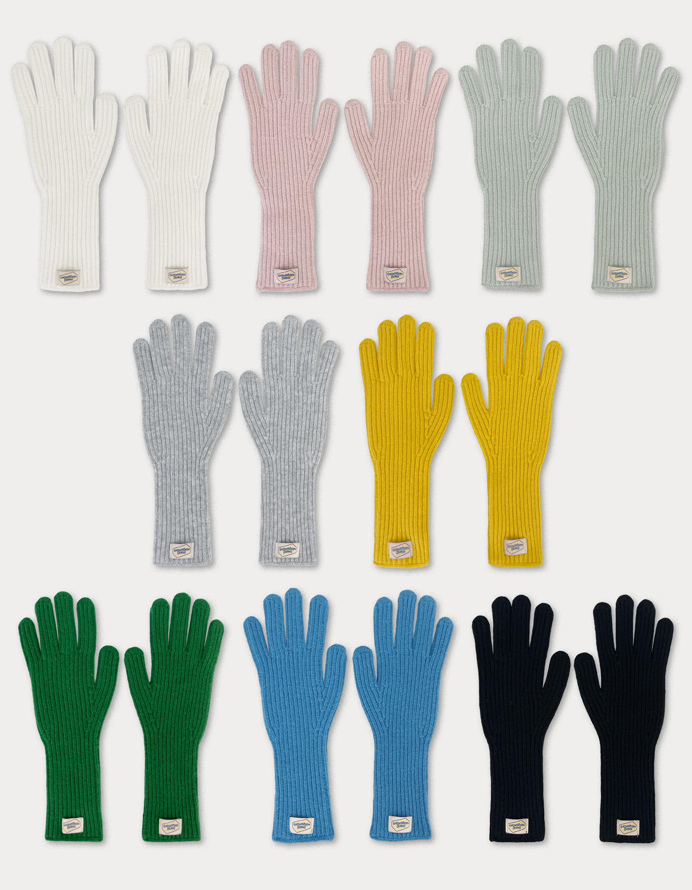 solid cashmere gloves - 8colors