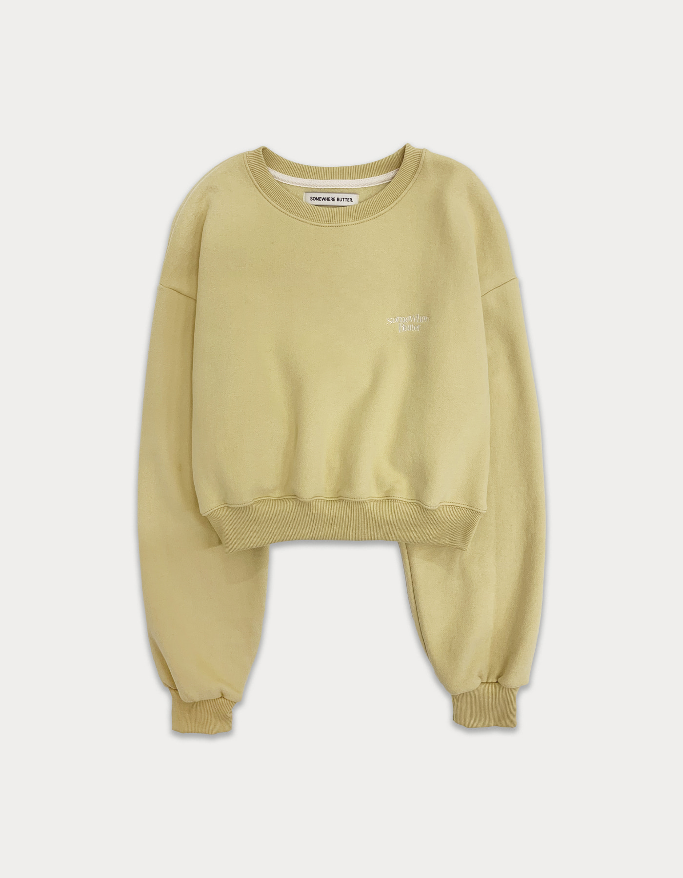 Wave logo crop sweatshirt - butter yellow