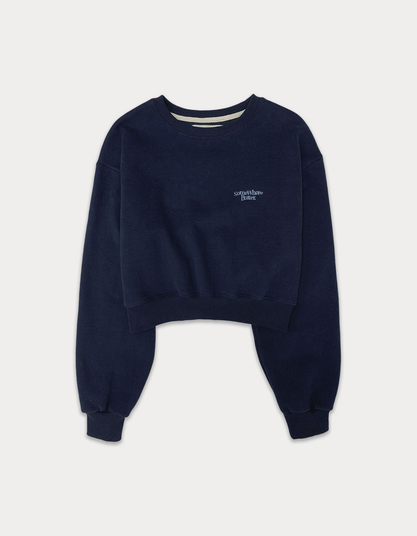 Wave logo crop sweatshirt - navy