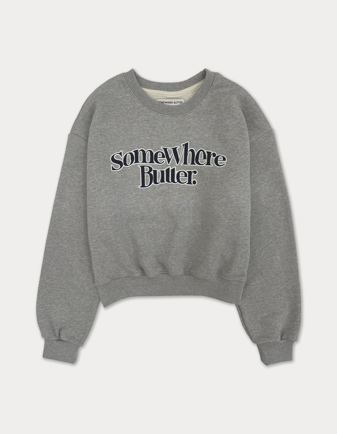 new wave logo sweatshirt - melange grey