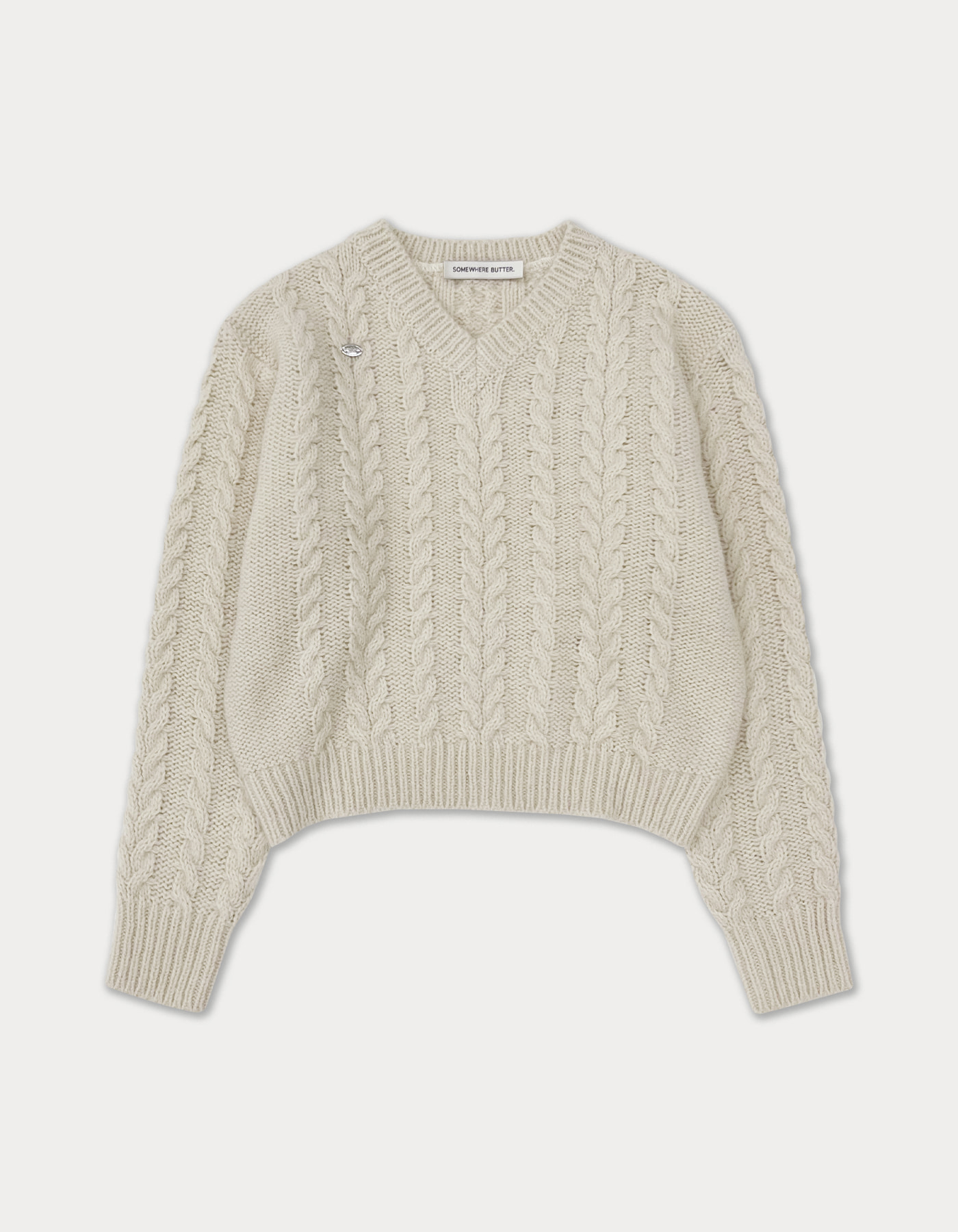 Anna alpaca cable sweater - cream beige