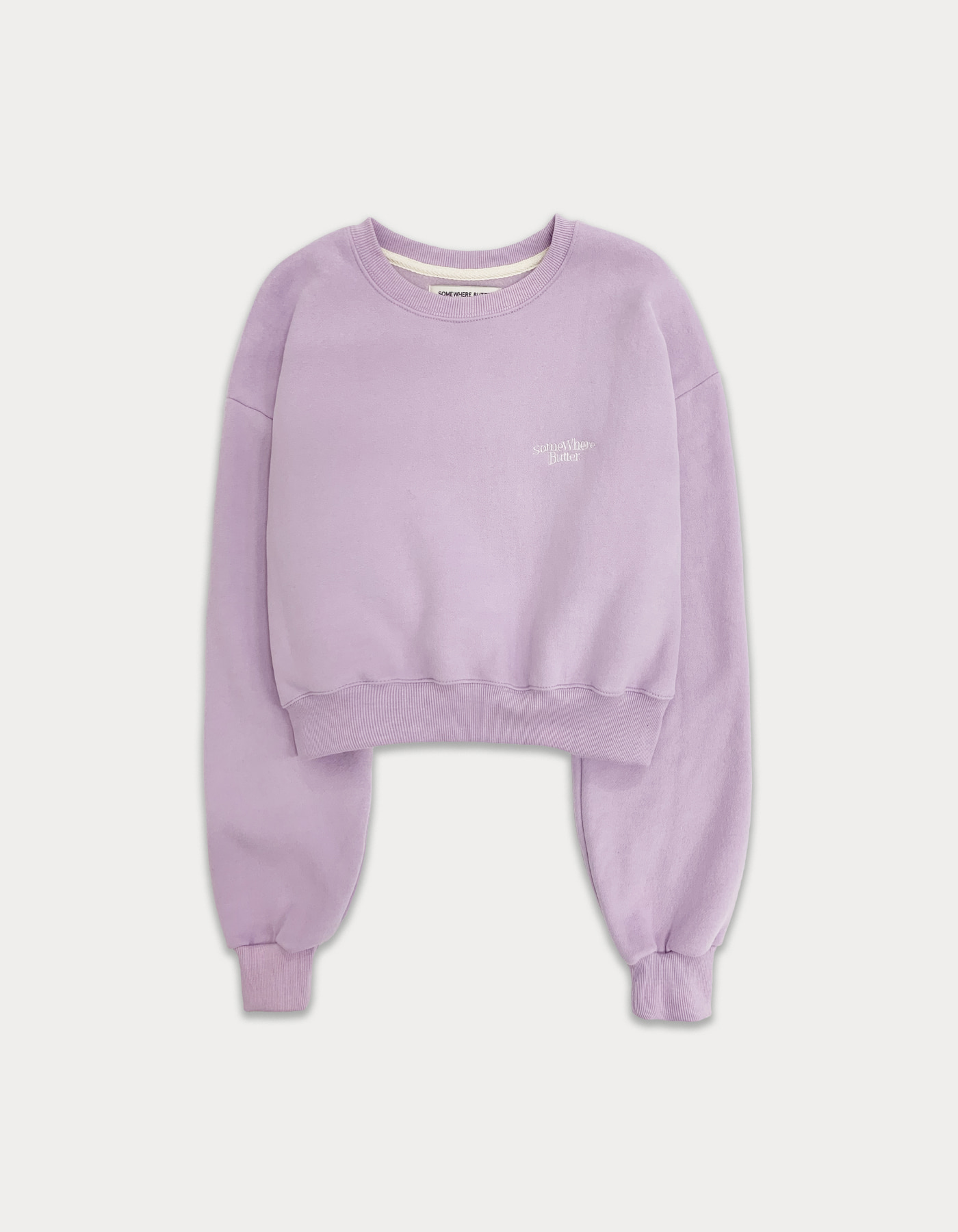 Wave logo crop sweatshirt -  light purple