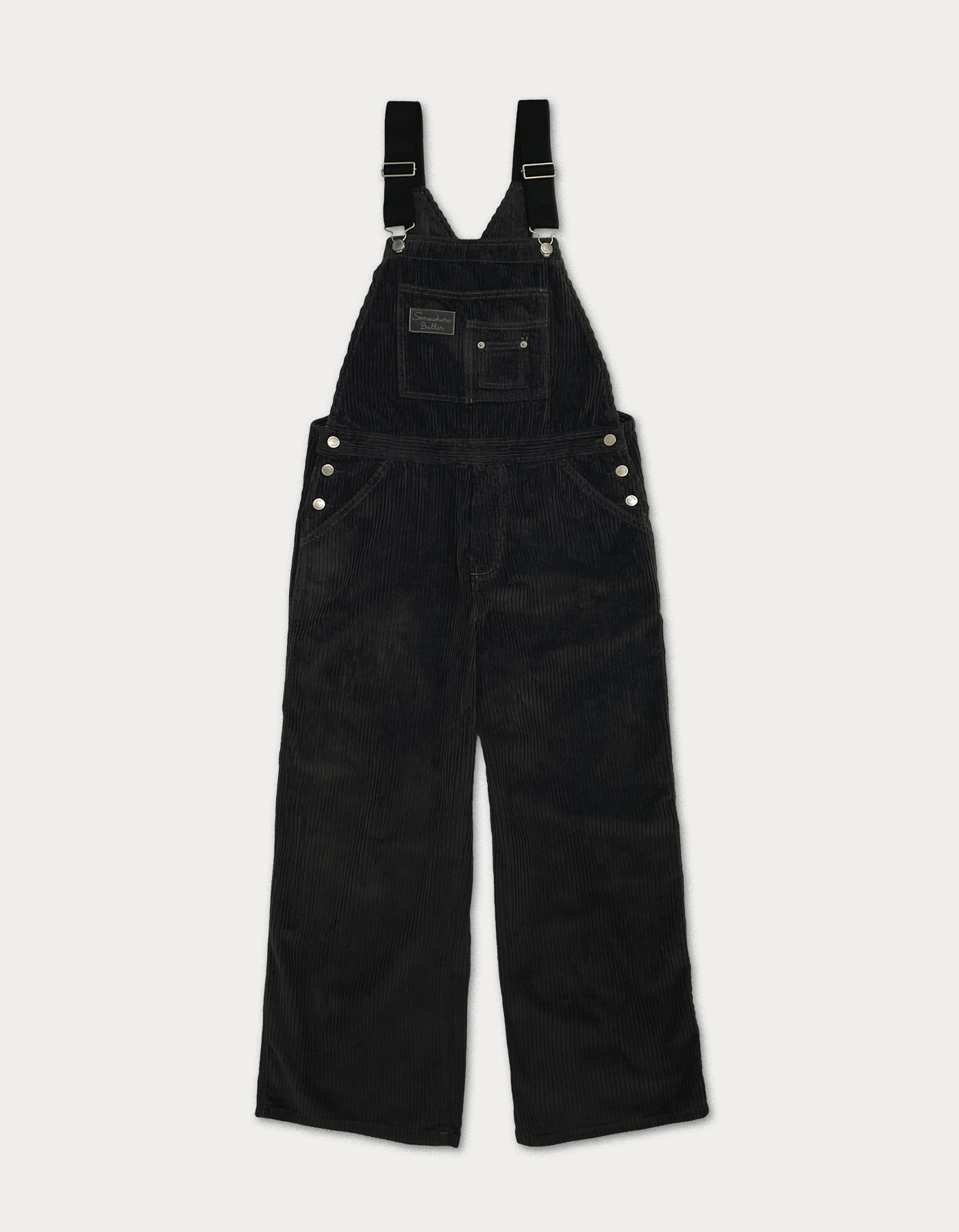 Corduroy letter patch overall - charcoal