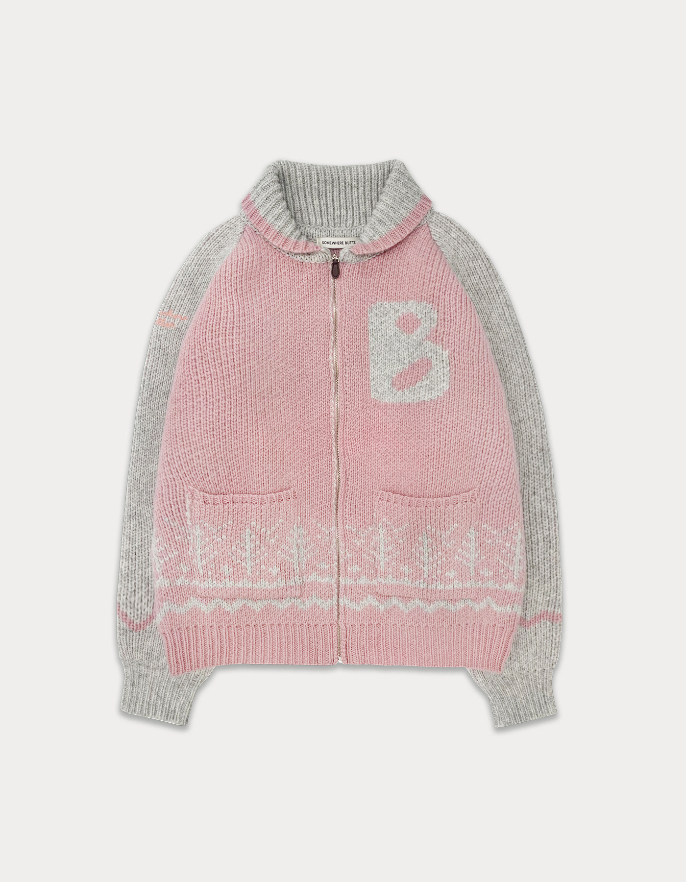 B Cowichan sweater - light pink