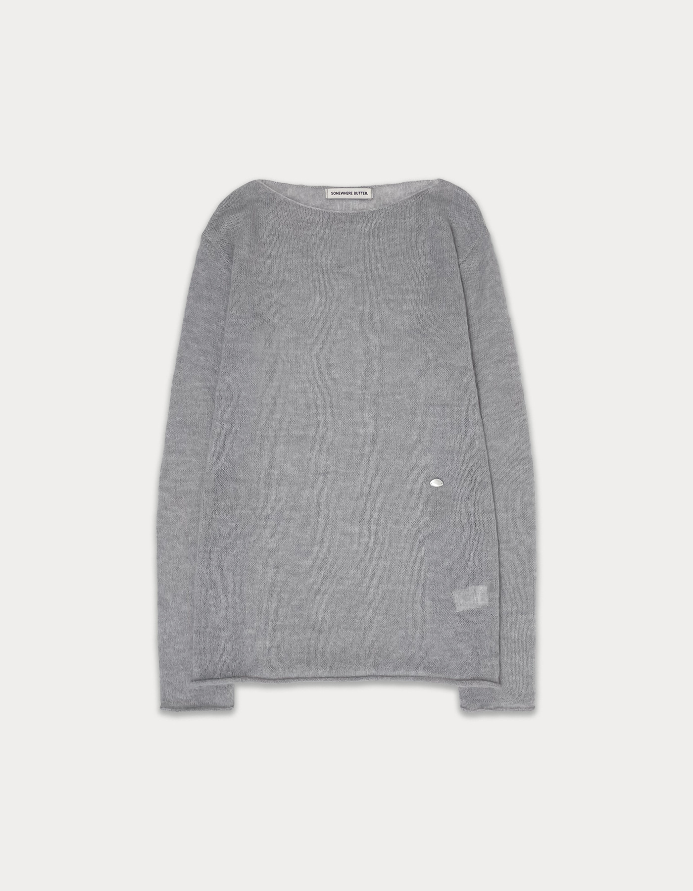 See-through long sleeve knit - grey