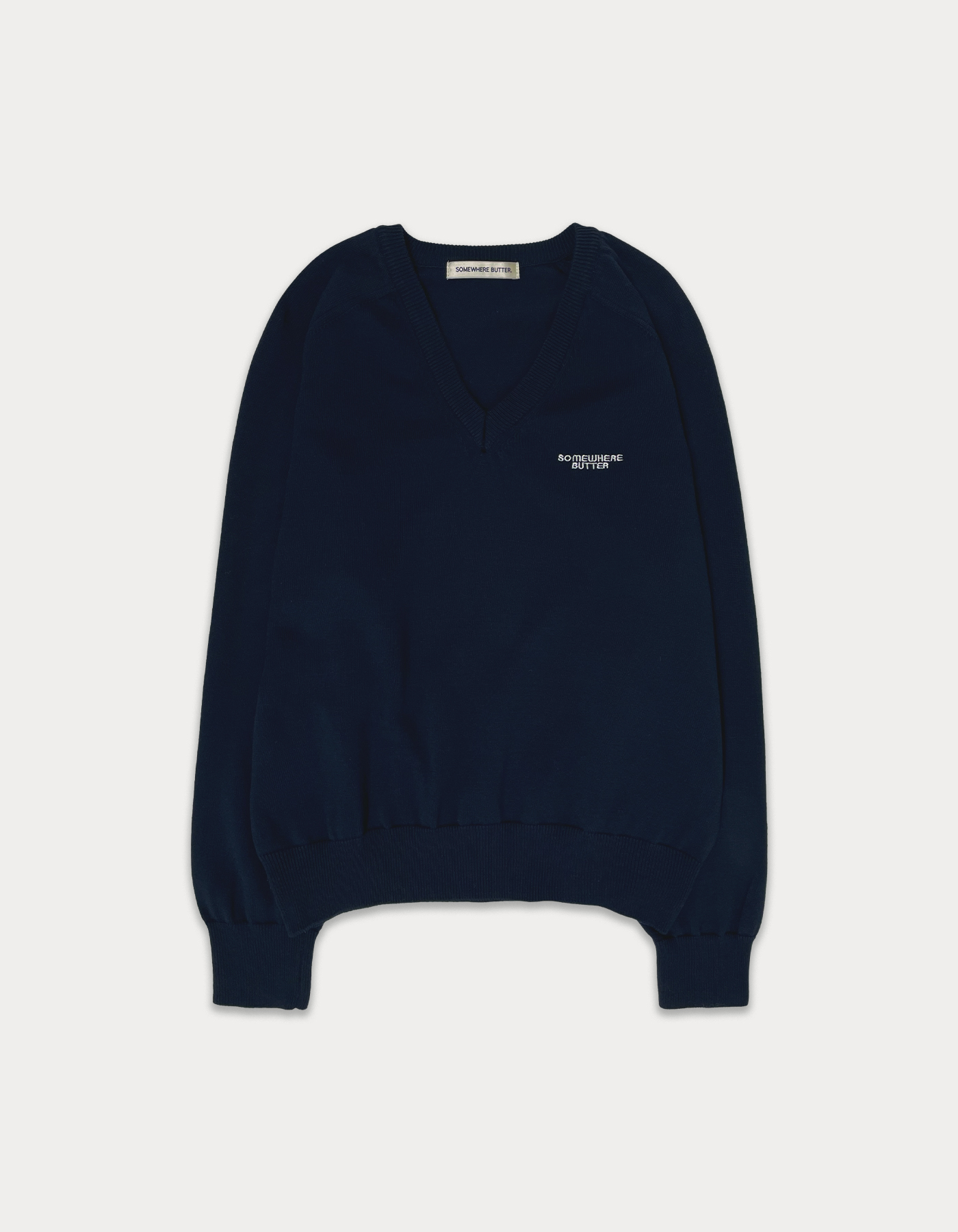 [3rd Order 5.10 출고] Classy logo cotton v-neck knit - navy
