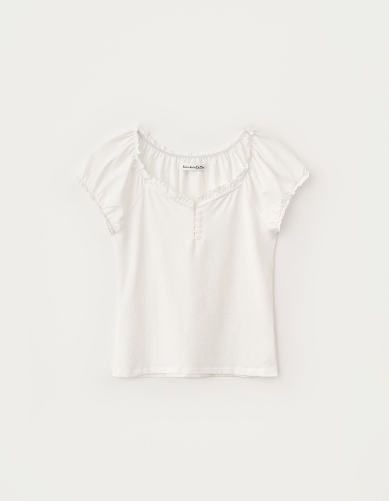 Linz Mam Roha Roha Fril Top - Ivory - SOMEWHERE BUTTER.