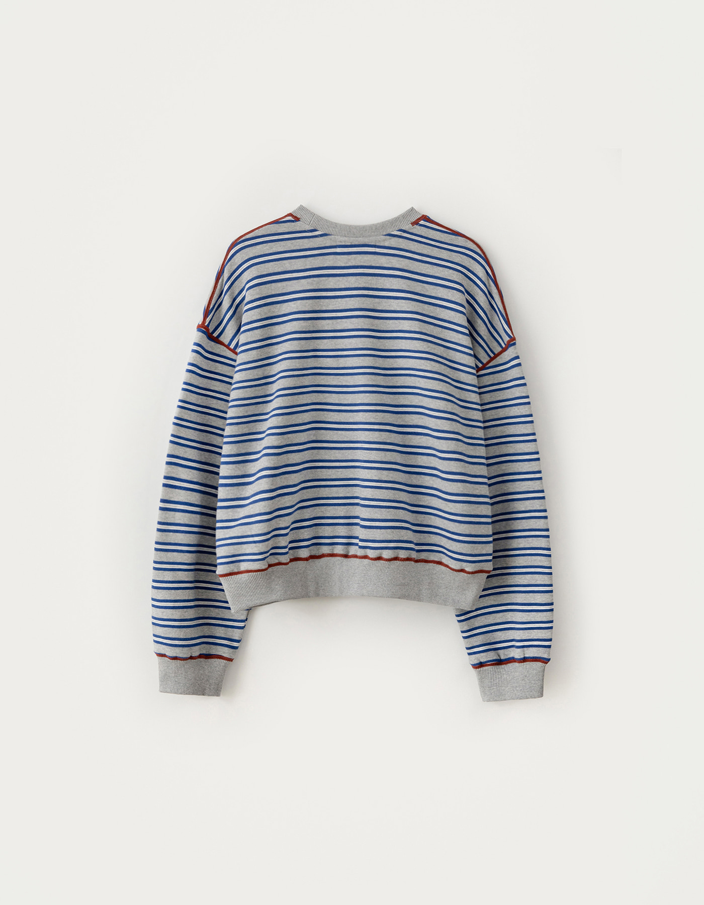 4.21 출고 Small Wave Logo Stripe Sweatshirt - Grey - SOMEWHERE BUTTER.