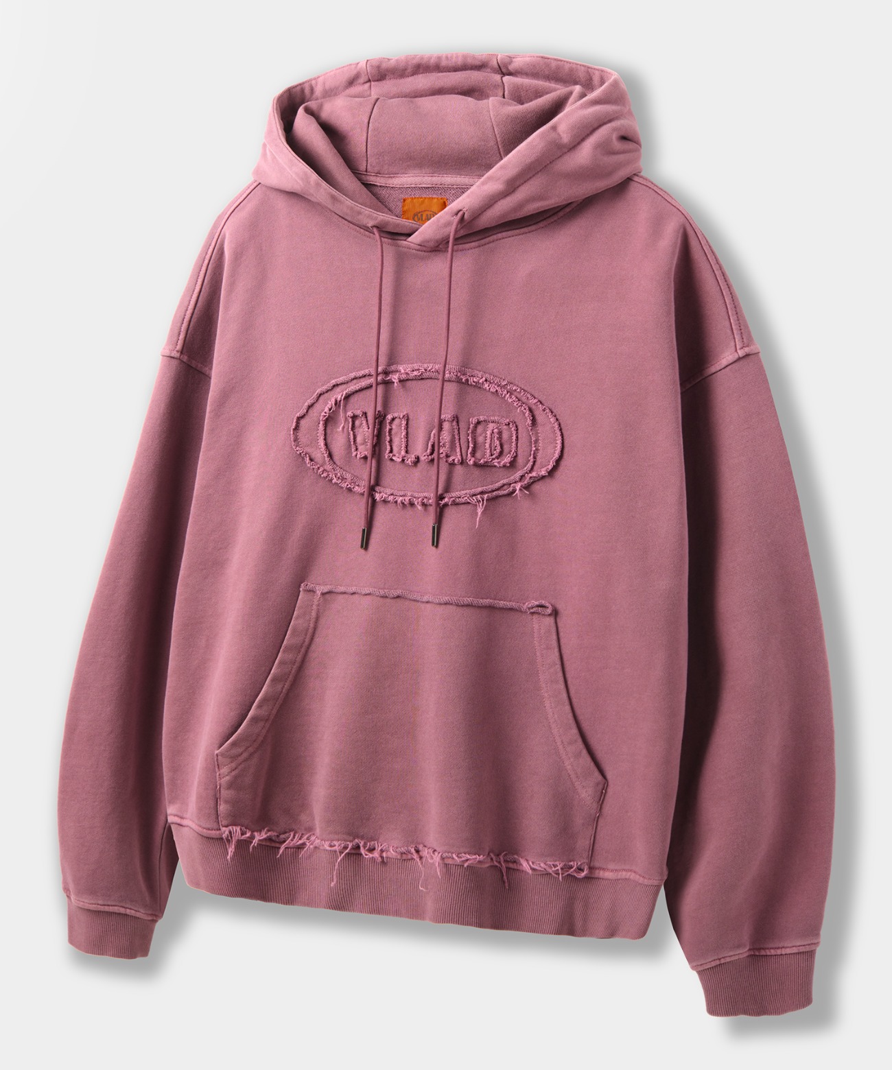 ★DIMITRI BLACK★VLAD cut-off applique hooded sweatshirt★ Top - 디미트리블랙 (DIMITRIBLACK)