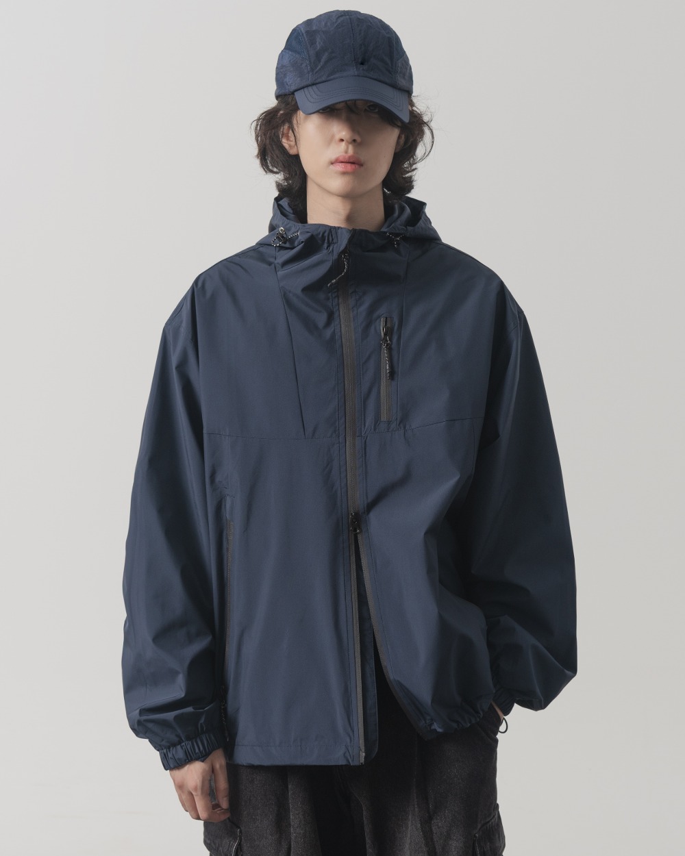 ブルゾン dimitriblack VLAD DLayer Double Layer Windbreaker Jacket Gra VLAD) DOUBLE LAYER WINDBREAKER JACKET_GRAY - 디미트리블랙