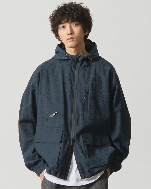 ブルゾン dimitriblack VLAD DLayer Double Layer Windbreaker Jacket Cha VLAD) DOUBLE LAYER WINDBREAKER JACKET_NAVY - 디미트리블랙