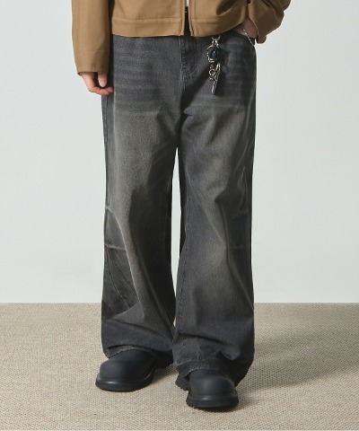 ★DIMITRI BLACK★ Essential Wide Flare Fit Denim Pants Dust ESSENTIAL WIDE FLARE FIT DENIM PANTS_DUST INDIGO - 디미트리