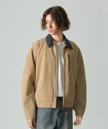 2WAY OG FADE WASHING DETROIT QUILTING DENIM JACKET_DUST