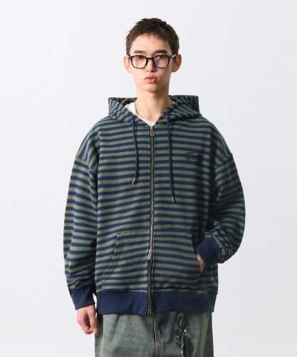[DIMITRI BLACK] VLAD STRIPE LOGO HOODED ZIP UP /追跡付 Outer - 디미트리블랙 (DIMITRIBLACK)