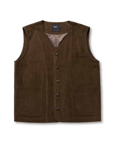 CORDUROY FATIGUE VEST_BROWN