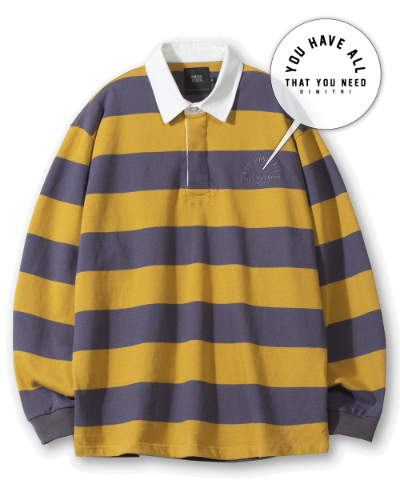 (올시즌) STRIPE RUGBY SHIRT_YELLOW&amp;GRAY