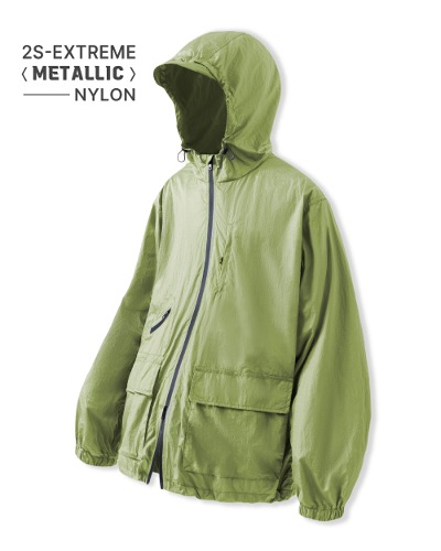 (올시즌) 2WAY NYLON METAL WINDBREAKER_NEON GREEN