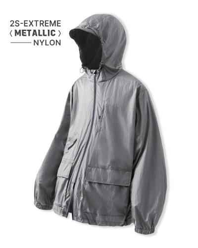 (올시즌) 2WAY NYLON METAL WINDBREAKER_METAL GRAY