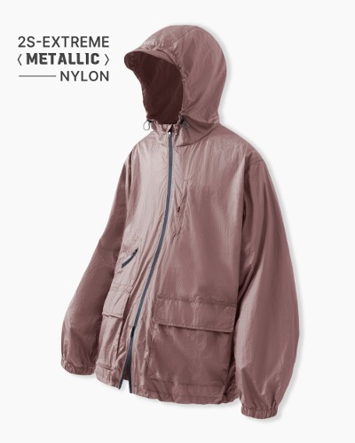 (올시즌) 2WAY NYLON METAL WINDBREAKER_DUSTY PINK