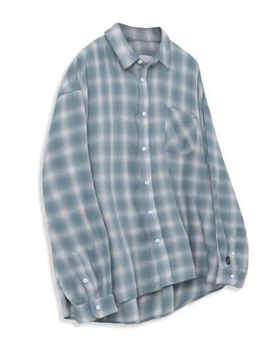 (ASI) FOUR SEASONS OMBRE CHECK SHIRT_EMERALD GREEN