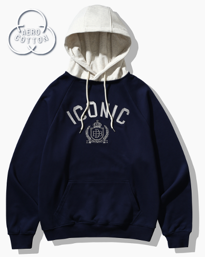 REGLAN ICONIC ARTWORK HOODED T-SHIRT_NAVY