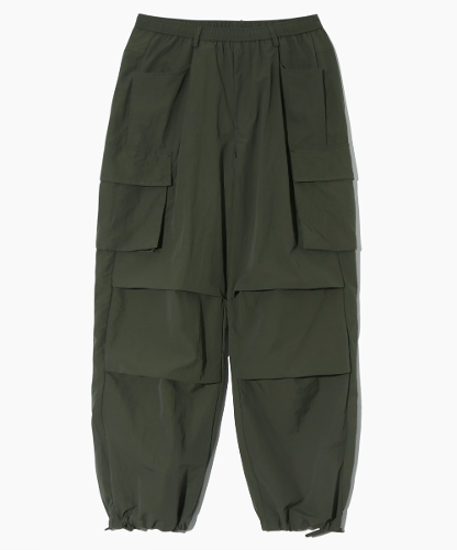 (VLAD) ONE TUCK NYLON PARACHUTE CARGO PANTS_OLIVE