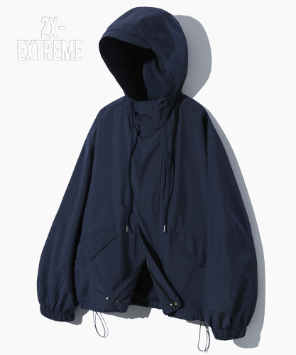 2WAY MILITARY HOOD WINDBREAKER JACKET_NAVY