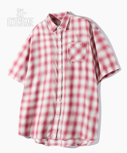 (ASI) FOUR SEASONS OMBRE CHECK HALF SHIRT_RED