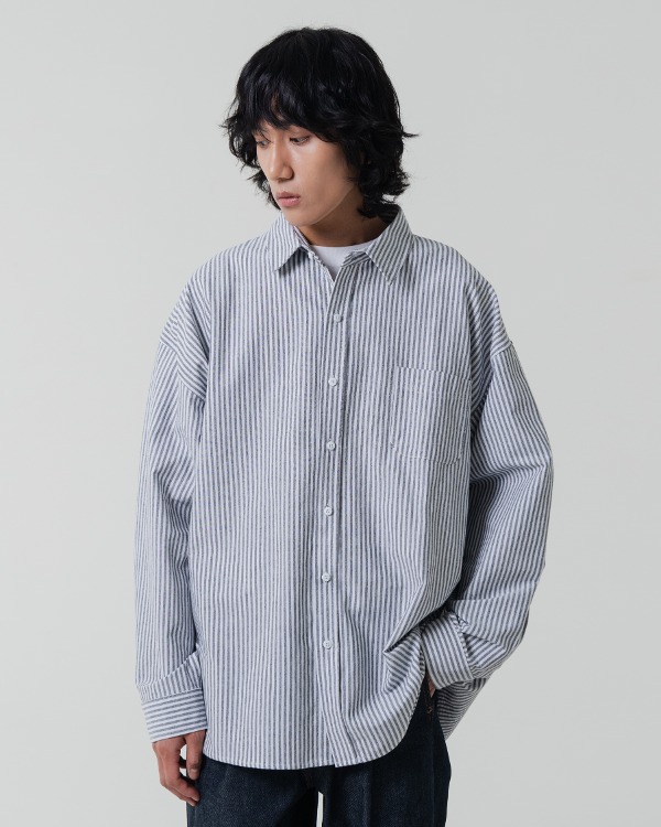 (올시즌) BASIC RELAXFIT STRIPE SHIRTS_BLACK