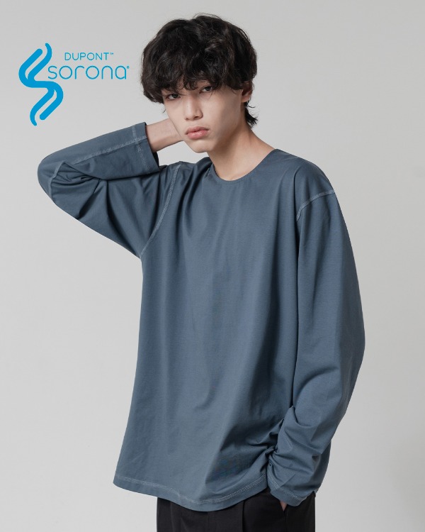 (올시즌) Sorona® BASIC COTTON LAYERING T-SHIRT_COBALT BLUE