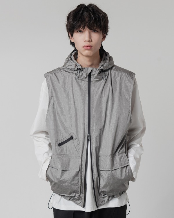 (올시즌) 2WAY NYLON METAL VEST_GRAY