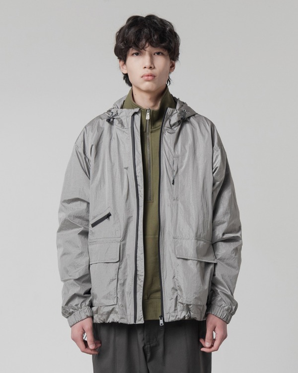 (올시즌) 2WAY NYLON METAL WINDBREAKER_METAL GRAY