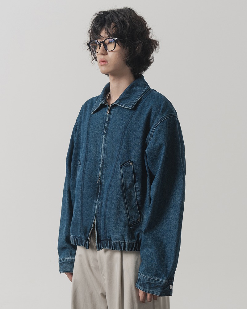 2WAY CROPPED DENIM BLOUSON JACKET_INDIGO