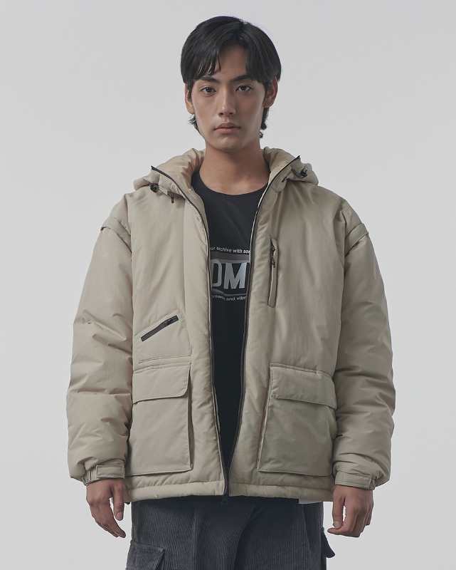 (VLAD) 2WAY AUTHENTIC HOODY PADDED JACKET_BEIGE