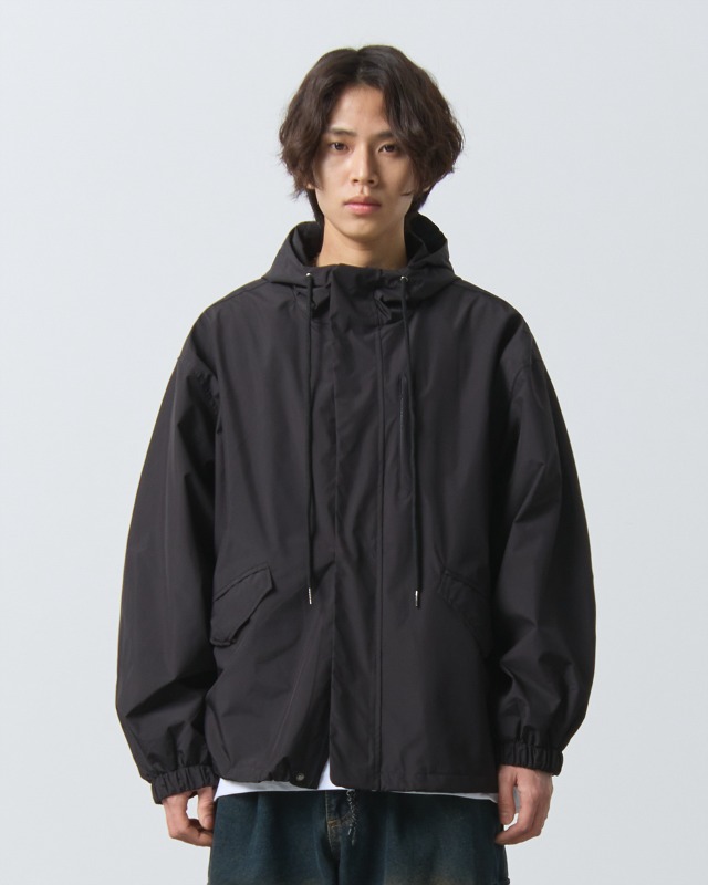 2WAY MILITARY HOOD WINDBREAKER JACKET_BLACK