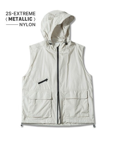 (올시즌) 2WAY NYLON METAL VEST_CREAM