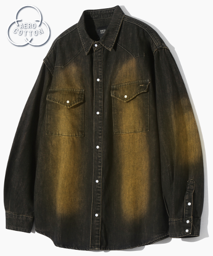 BIO WASHING WESTERN DENIM SHIRT_YELLOW WASHING