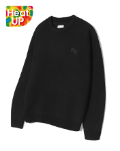 (올시즌) ASI WOOL SMALL LOGO HEAVY ROUND NECK KNIT_BLACK