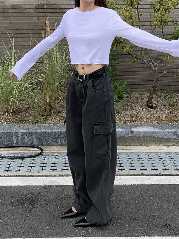 [MD PICK] PIGMENT BUTTON CARGO PANTS