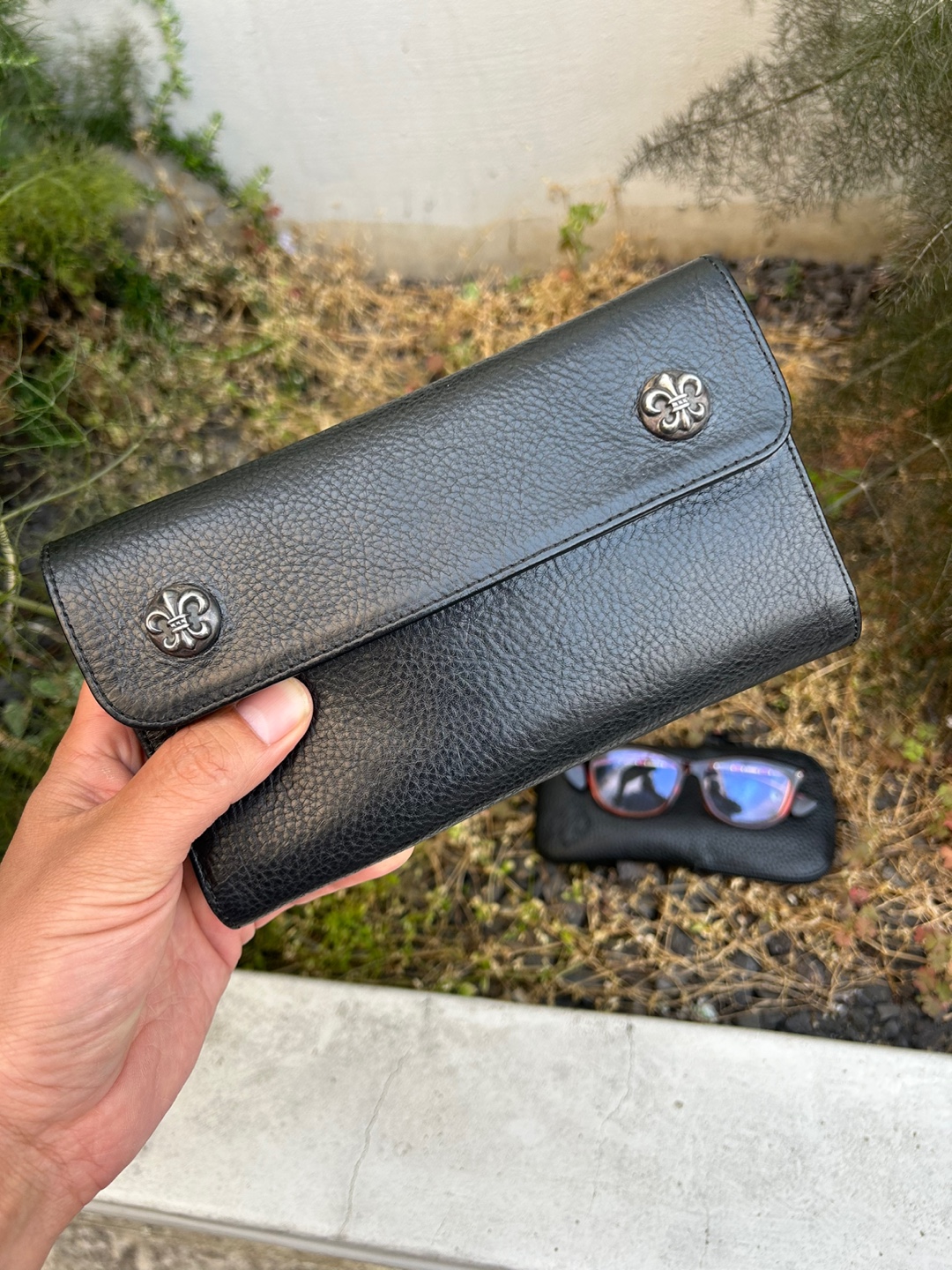chrome hearts leather wallet