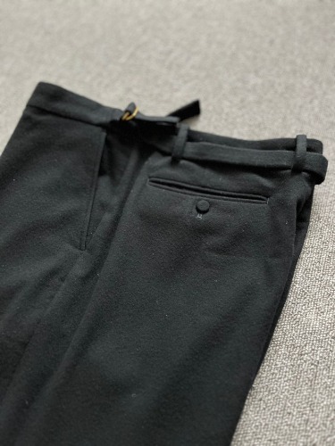 auralee wool black set up pants (5 size)