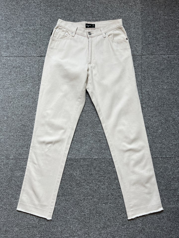 agnes b white denim pants (36 size, 25-26인치 추천)