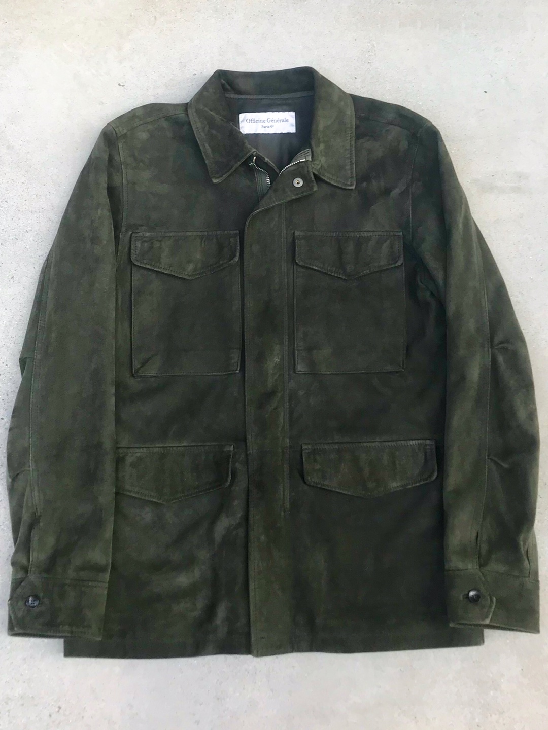officine general dark olive suede field jacket (S size, ~100 추천)
