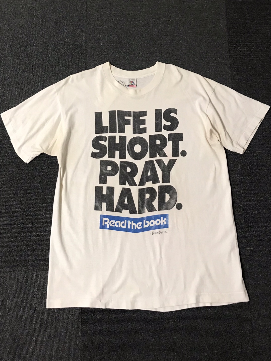 90s ‘ LIFE IS SHORT. PRAY HARD. read the book ‘ USA made (XL size, 100~ 추천)