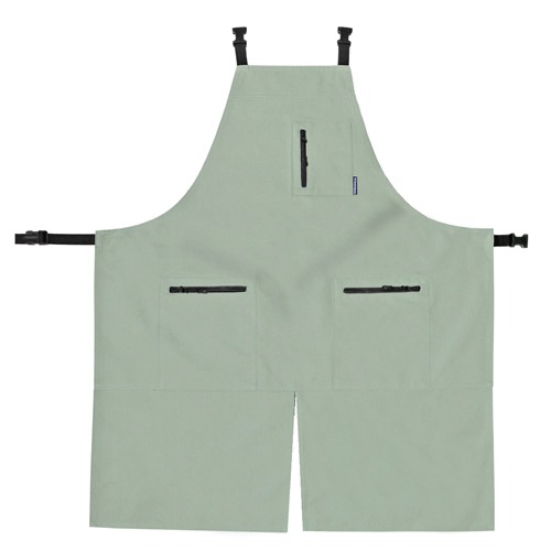 [공에이프런]  Zip Up H-Strap Apron - Aqua Green