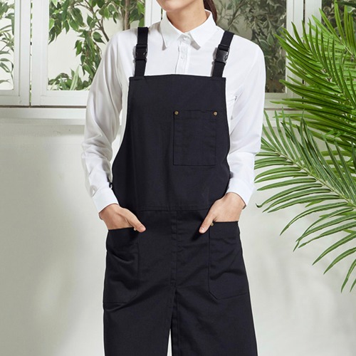 [비더쉐프] Buckle-up Oxford Apron - Black