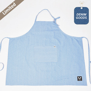 [쉐프앤코] Denim Tie Apron - Sky Blue