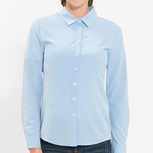 [비더쉐프] Women&#039;s Slimfit Shirt  (Long) - Skyblue