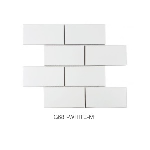 G68T-WHITE-M/278X284/모자이크타일/격자/무광타일/벽타일/바닥타일/자기질타일